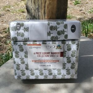 DANDOUL KING Size Luxury Bamboo Sheet Set – 6 Piece – Deep Pockets